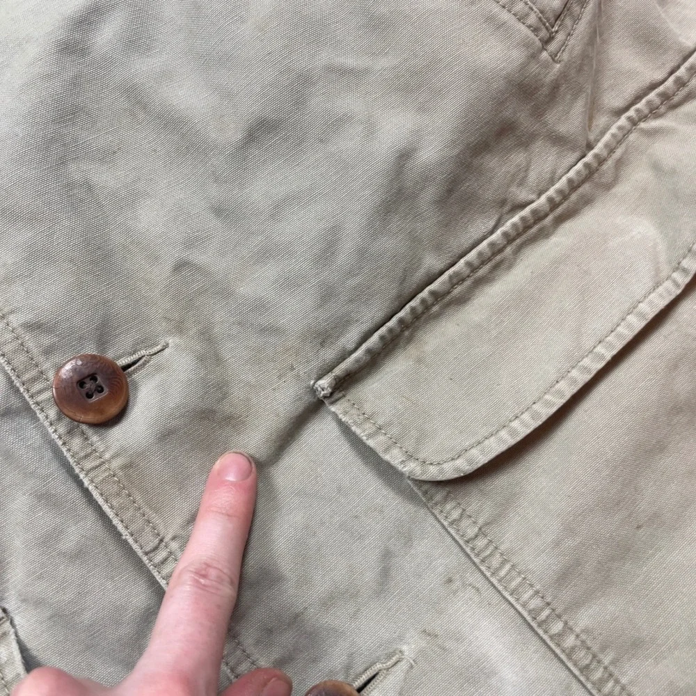 VTG 90s LL Bean Field Barn Coat Jacket XL Tan Quilted Lined Duck Canvas Corduroy